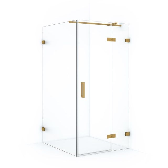 Maxaro Douchecabine Diamond 120x100cm 8mm Helder Veiligheidsglas Goud met Draaideur