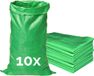 GARRONDA 105 x 65 cm 10 stuks Zandzakken Puinzakken Geweven Zakken Groen GD-0258