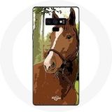 Maniacase Etui voor Samsung Galaxy Note 9 Kwartpaard bruin paardenrace