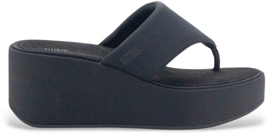 FitFlop Platfforms Wedge Toe-Post Sandals Dames Slippers - Zwart