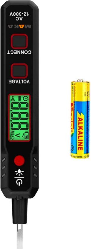 MAKA Digitale Spanningszoeker schroevendraaier - 12-300V - Digitaal display - Zwart