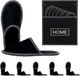 Relaxdays Pantoffels - 6 paar - Home - Vilt - Zwart