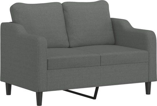 vidaXL Tweezitsbank 120 cm stof donkergrijs