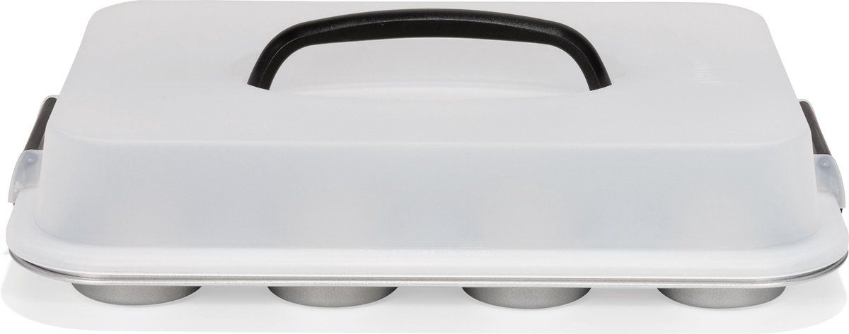 Patisse Muffinvorm met Draagdeksel - Zilver