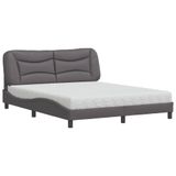 vidaXL Lit avec matelas "Hvar" Similicuir Gris 180x200 cm