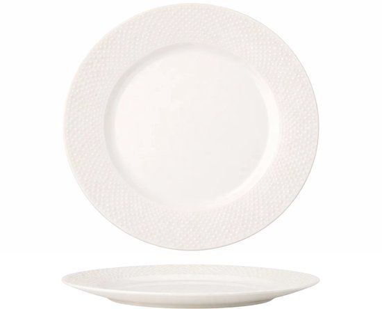Cookinglife Dinerborden - CampVibe - Outdoor - Kunststof - Onbreekbaar - Wit ø 28 cm - 4 Stuks