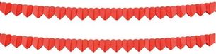 Merkloos / Sans marque Boland Hartjes slinger - 2x - rood - 4 meter - papier - valentijnsdag