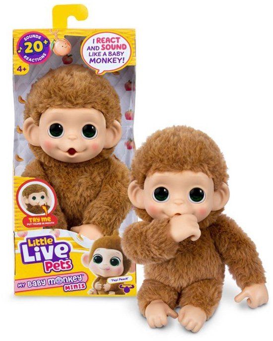 Little Live Pets Knuffel - Mijn baby aap mini - Karamel