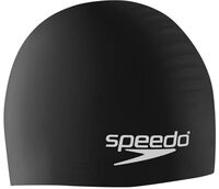 Speedo Unisex Silicone Swim Cap - Black - One Size