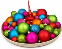 Inge-glas Inge Christmas Kerstballen - 45-dlg - 4, 6 en 8 cm - met piek - gekleurd - kunststof