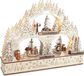 Brubaker 3D-lichtboog, led-lichtboog, winterlandschap 2024, kerstverlichting van natuurlijk hout, 37 x 46 x 10 cm, handbeschilderde figuren, kerstdecoratie voor tafel en raam