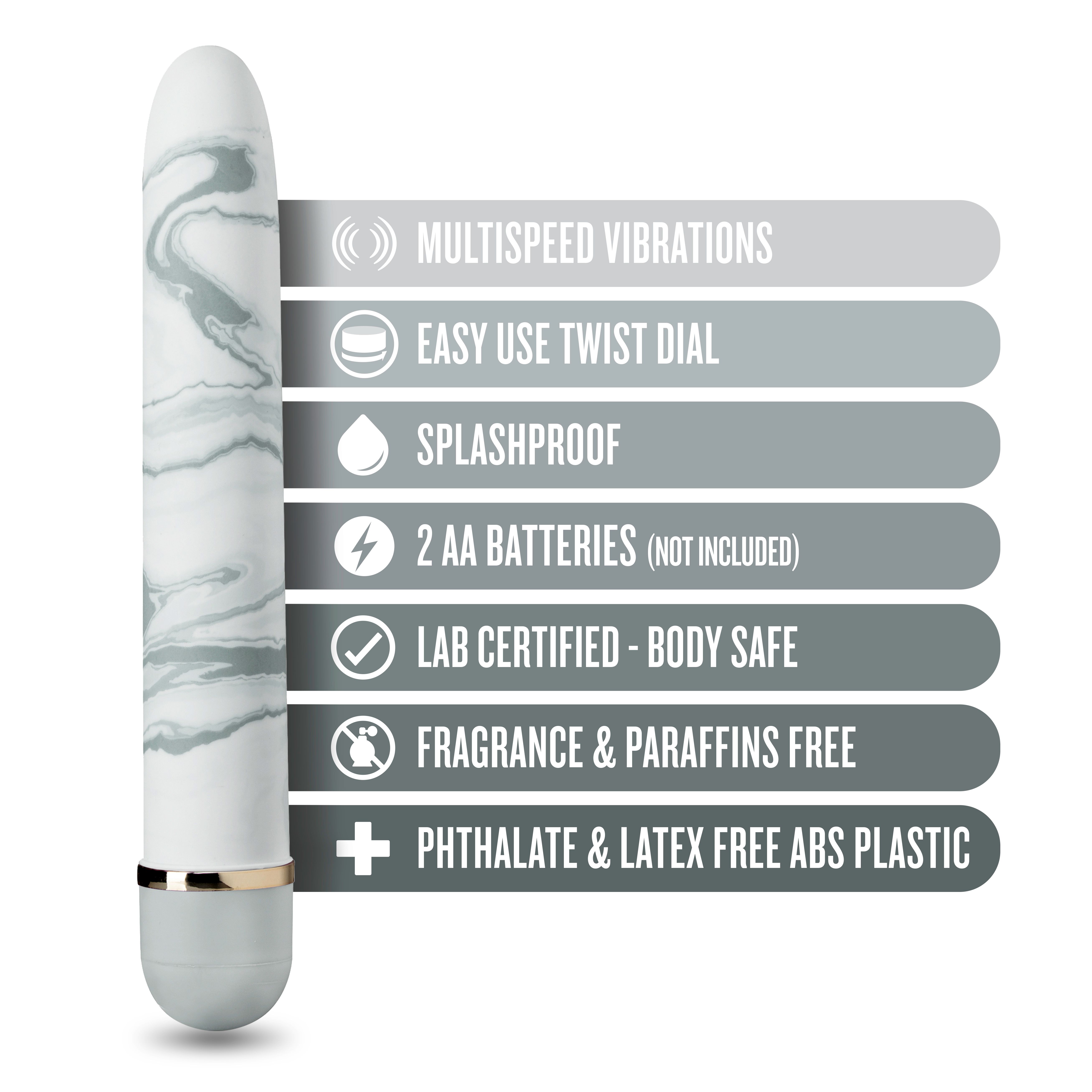 The Collection Slanke Multispeed Vibrator met Marmerdecoratie