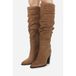 BRONX Bottines suède New-Americana à talon bloc - brun clair