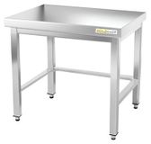 GOLDINOX Plan de travail en acier inoxydable, piètement 700 x 700 mm, avec renfort PREMIUM
