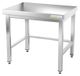 GOLDINOX Plan de travail en acier inoxydable, piètement 700 x 700 mm, avec renfort PREMIUM