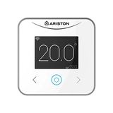 Ariston Cube S Net Thermostaat verwarming, wifi, intelligente afstandsbediening, wifi-thermostaat + spraakbediening, digitale thermostaat voor installatie in Spanje, 10,4 x 1,9 x 10,4 cm, wit