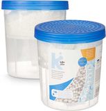 Arte Regal Vochtvanger 800ml - 2x - Tegen schimmel/condens/geur - kelder/garage/huis/kasten - 12 x 14 cm - vocht opnemer korrels in pot