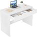 Azomor® Bureau blanc avec tiroir et design minimaliste pour étudier et travailler