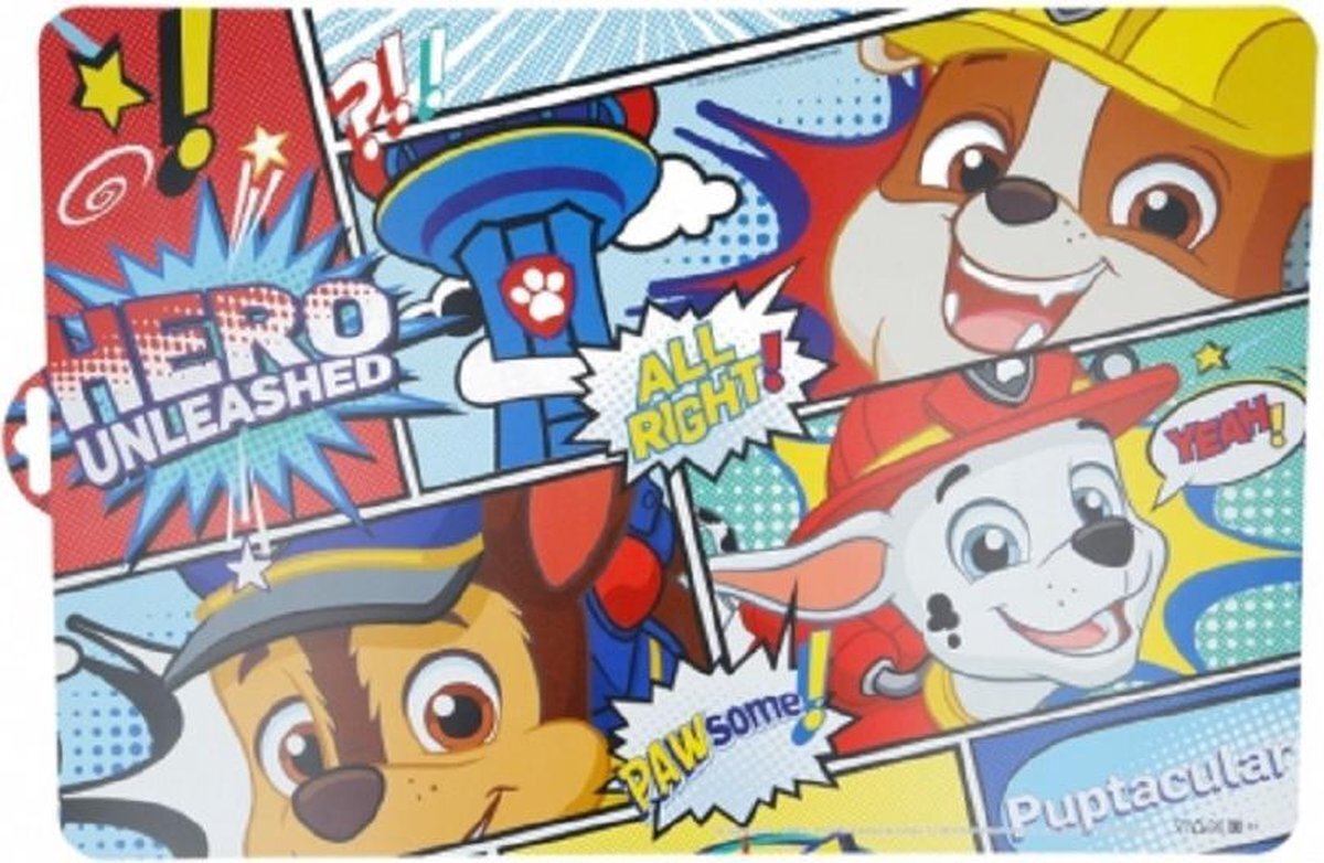 PAW Patrol Placemat voor kinderen 43 x 28 cm - Eten en knutsel placemat voor jongens en meisjes