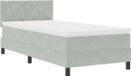 vidaXL Lit boxspring gris clair 90 x 190 cm velours