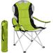 BAKAJI Gewatteerde campingstoel met tas, campingstoel, zee, strand, vissen, outdoor, van staal en polyester, met drankvak en smartphone (groen)