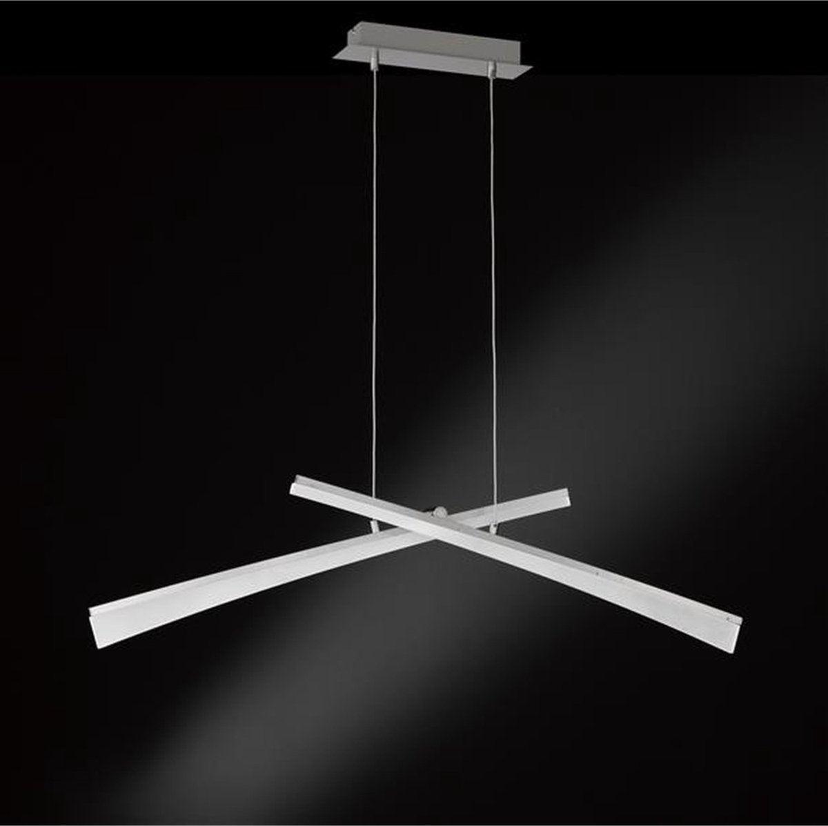LED.nl LED Hanglamp X linear - Zwenkbaar - Warm wit licht - Inkortbaar - Zilver