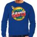Bellatio Decorations Foute Kersttrui / sweater - The name is Santa bitches - blauw voor heren - kerstkleding / kerst outfit L