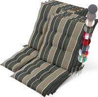Beautissu Sun-NL Set van 8 Premium Lage Rugleuning Kussen 100x50 cm - Vert Rayé