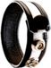 Merkloos / Sans marque Black Label - Lederen Cockring - Verstelbaar - Zwart/Wit