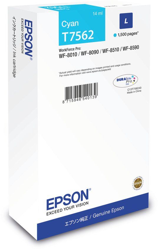 Epson T7562 - Inktcartridge / Cyaan