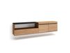 INNOVATION HOME FURNISH S.L. Meuble TV effet bois chêne et noir 200x35x45cm suspendu