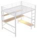 StarTech Hoogslaper van metaal - Veiligheidshek - LED-verlichting, USB-poort en stopcontact - Bureau en opbergruimte - Afmetingen 140 x 200 cm - Geschikt voor een matras van 90 x 200 cm, zonder matras - Wit