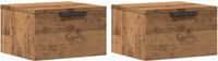 vidaXL Nachtkastjes 2 stuks wandgemonteerd 34x30x20 cm artisanaal eiken