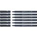 Schneider Pictus Fineliner (lijndikte 0,4 mm, onuitwisbaar, metalen punt, behuizing van 85% gerecycled kunststof), verpakking van 6 stuks, zwart