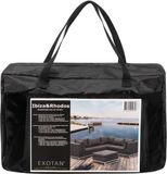 Exotan Rhodos Loungeset Beschermhoes - PE - Zwart - 45x30x14 cm