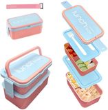 Unyqoos® Dubbellaagse lekvrije lunchbox met bestek