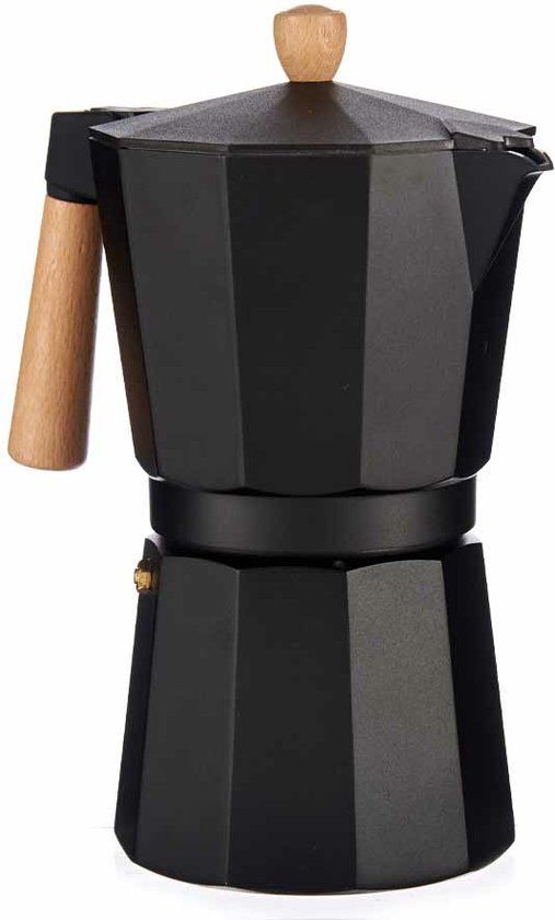 Kinvara Aluminium moka/koffiezetter zwart 650 ml