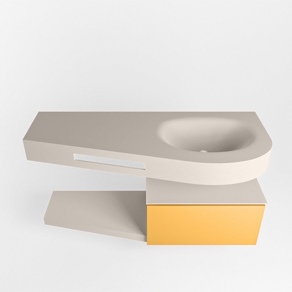 Mondiaz Riva Dulcet Badkamermeubel Rechts 120cm - Linen en Ocher