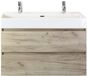BES LED Maxx XL Badmeubelset 100 cm - Craft Oak - Wastafel Kube 2 Kraangaten