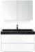 BES LED Dante Badmeubelset 100 cm - Wit Hoogglans - Wastafel Hardsteen Wit Lucca met Spiegelkast