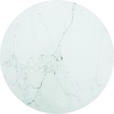 vidaXL Tafelblad Ø60x0,8 cm Gehard Glas Marmerdesign Wit