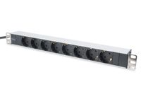 Digitus 19" prise - 8 prises - 1U - Noir