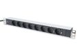 Digitus 19" stekkerdoos - 8 stopcontacten - 1U - Zwart