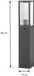 Lindby Peldar, 80 cm, anthracite/rainuré, capteur