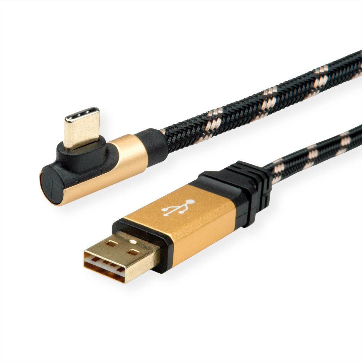 ROLINE 11.02.9060 USB-kabel - 0,8 m - Zwart, Goud