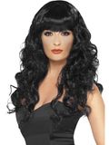 Smiffys Siren Wig Long Curly Hair With Bangs