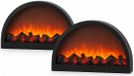 Merkloos LED sfeerhaard - 2x - lantaarn - zwart - 41 x 10 x 25 cm - open haard - USB kabel