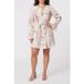 GUESS Denise Drop Neck Ls Snow Lynx Taille: 40 | Robes Mini Outlet | Femme | Blanche