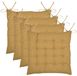 Stof Textile stoelkussen Coline - 4x - okergeel - 38 x 38 x 4 cm