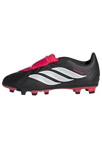 adidas uniseks-kind Predator Club Fold-Over Tongue Firm Ground/Multi Ground Football Boots Kids Shoes, Core Black/Ftwr White/Lucid Red, 35 EU
